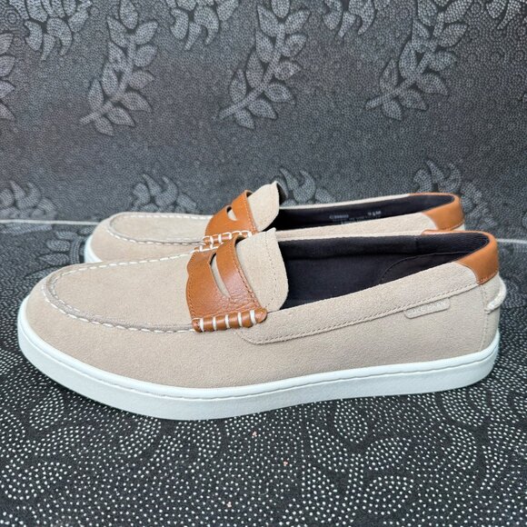 Cole Haan Other - Cole Haan Mens Penny Loafers 9.5M Suede & Leather Beige/Brown Slip-On Shoes